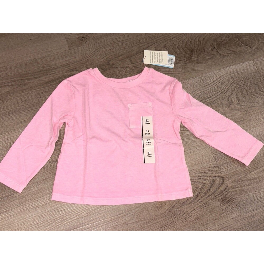 Toddler Girls' Long Sleeve Pocket T-Shirt -‎ Cat & Jack™ Pink 2T